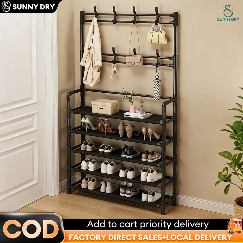 2in1 Multifunctional Shoe Hat Rack Organizer Storage Simple Floor ...