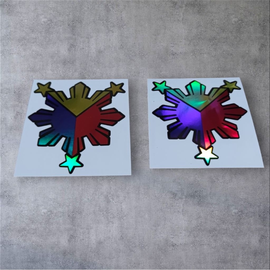 Decal Sticker Philippine flag sun Hologram vinyl sticker waterproof ...