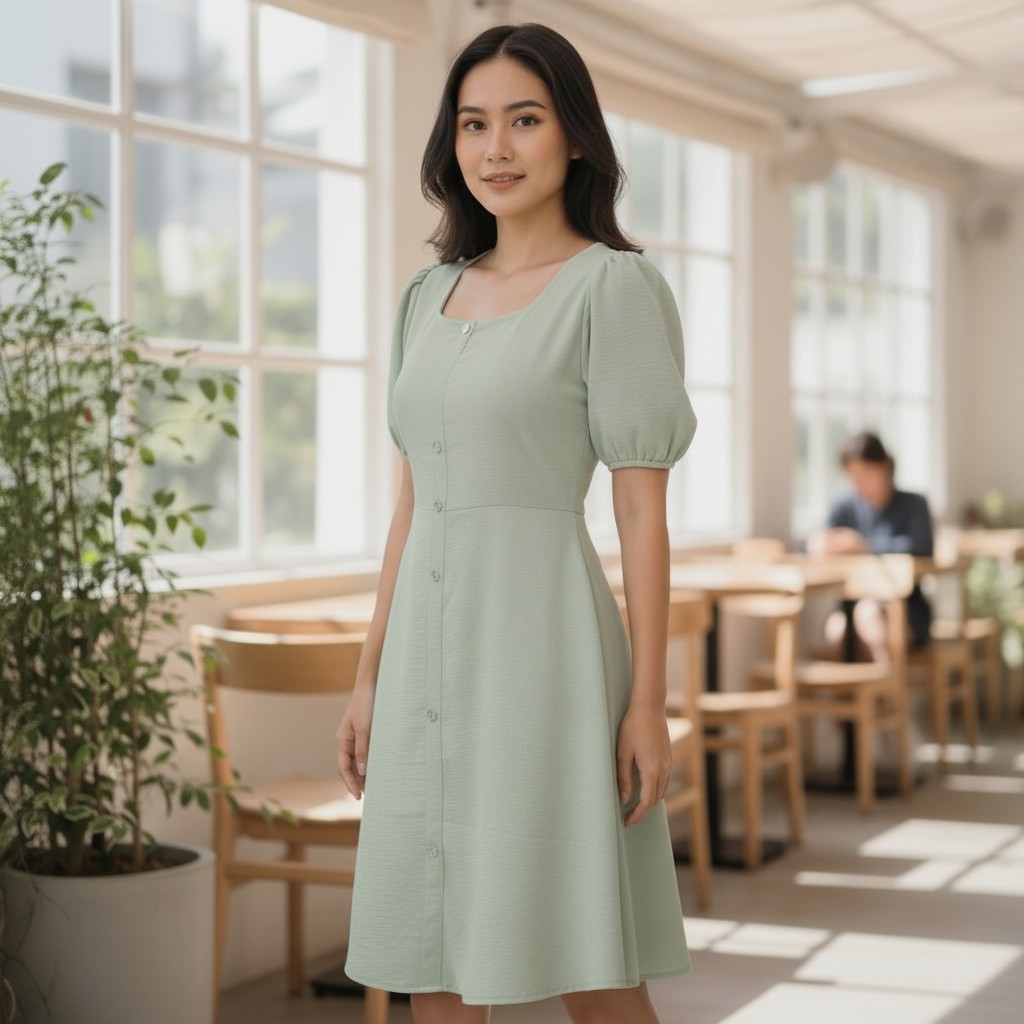 shopee green dress Women's Hot Diamond Pearl Jalabiya Dress – Abayaya main image 1