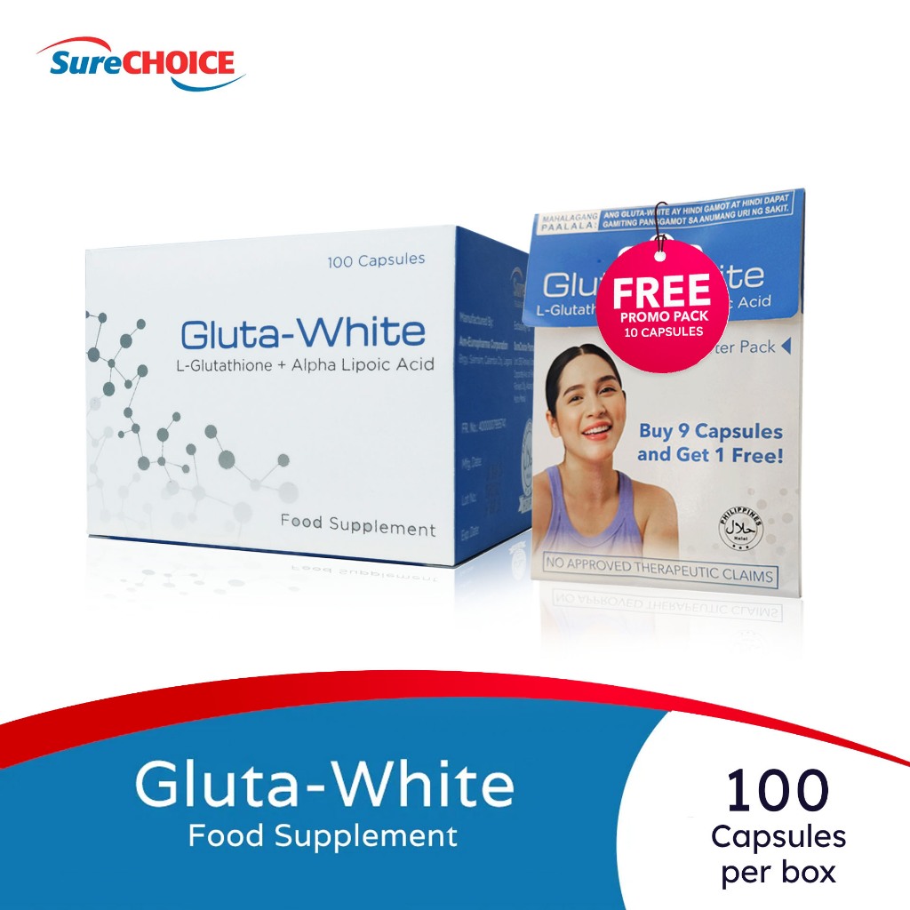 GlutaWhite with OPITAC Glutathione Food Supplement 100mg FREE PROMO PACK