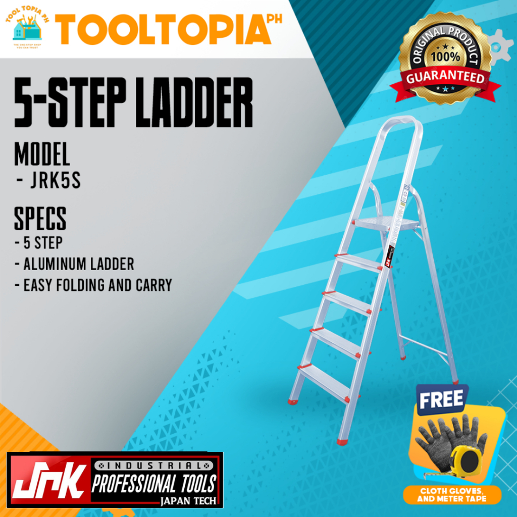 JRK JAPAN Industrial Foldable Aluminum 5 | 7 Steps Ladder HD & High ...