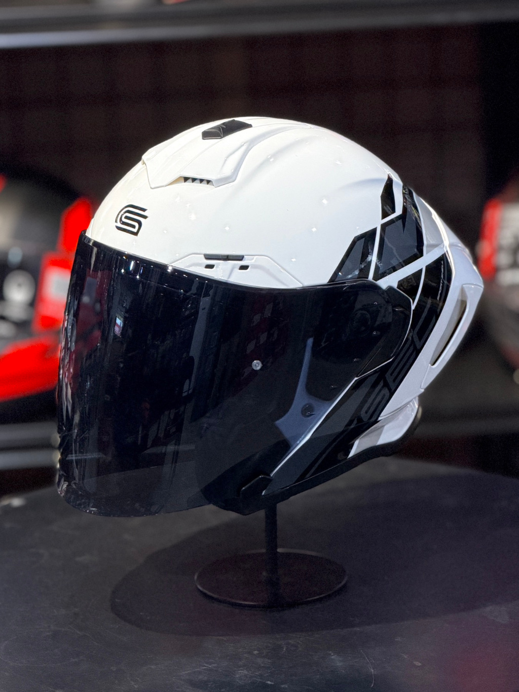 SEC Focus Helmet for Motorcycle Half Face Dual Visor with Extra Clear ...