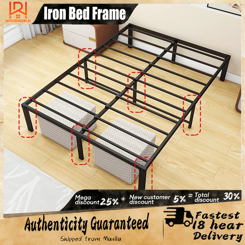 Minimalist Iron Bed Frame High Load Bearing Metal Single\Double Bed ...