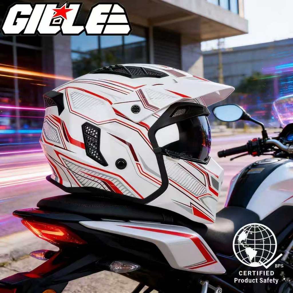 Gille Helmet YM-926 SQUADRON Modular Helmet Dual Visor Full Face Open ...