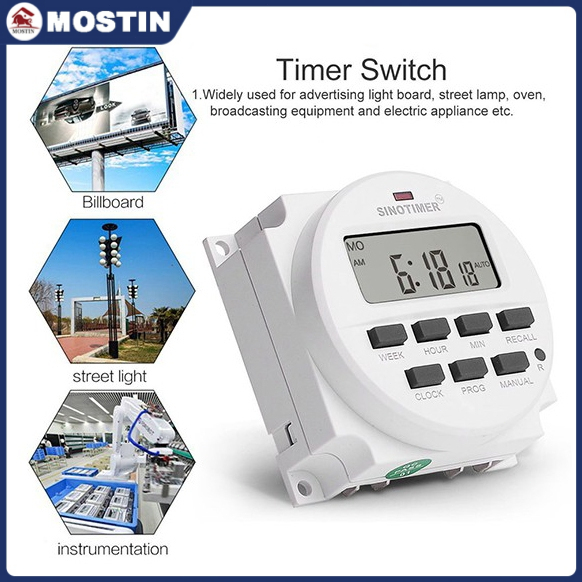 SInotimer Tm618H-2 220V Ac Digital Time Switch Output Voltage 220V 7 ...