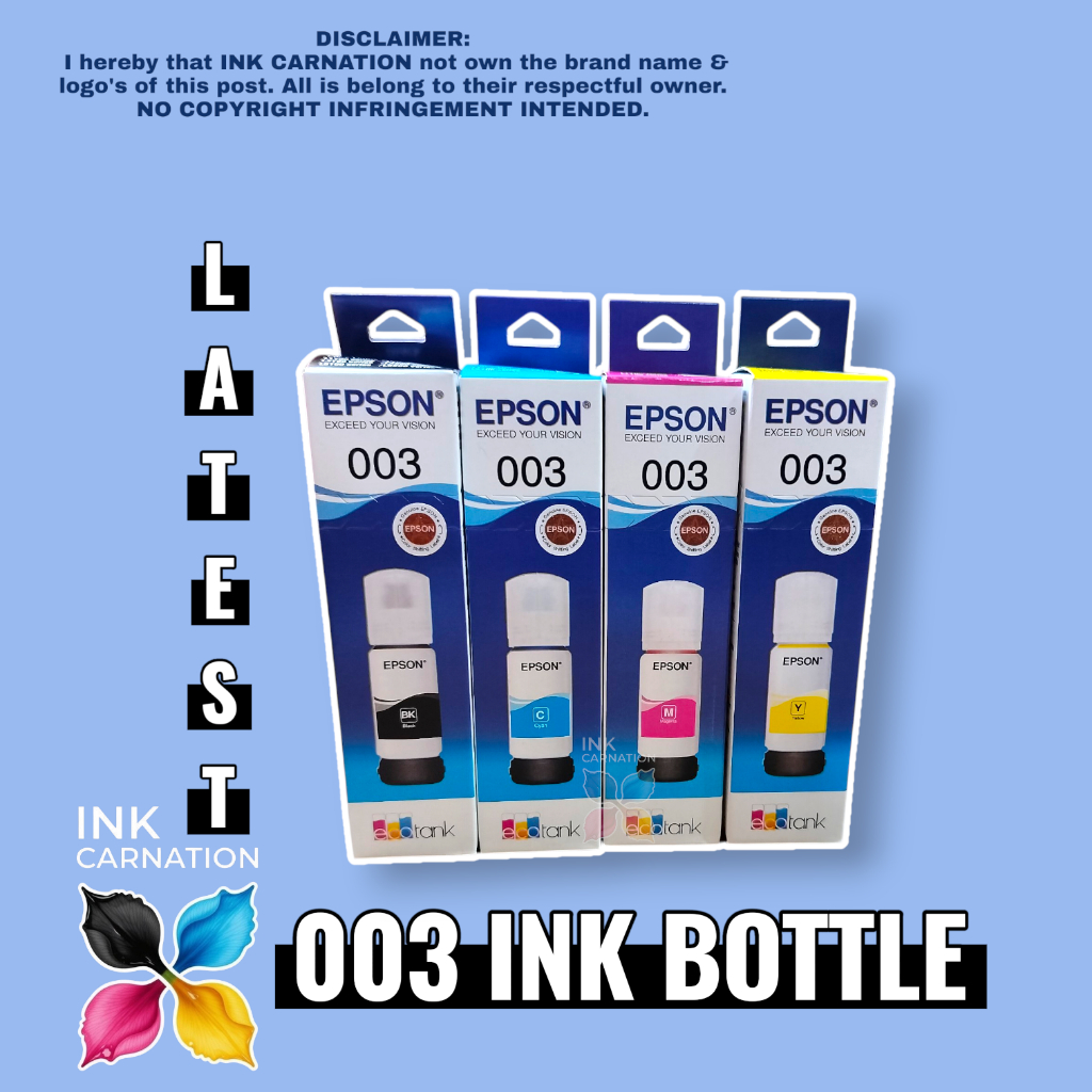 003 Ink bottle Latest hologram ( Black , Cyan, Magenta, Yellow ...