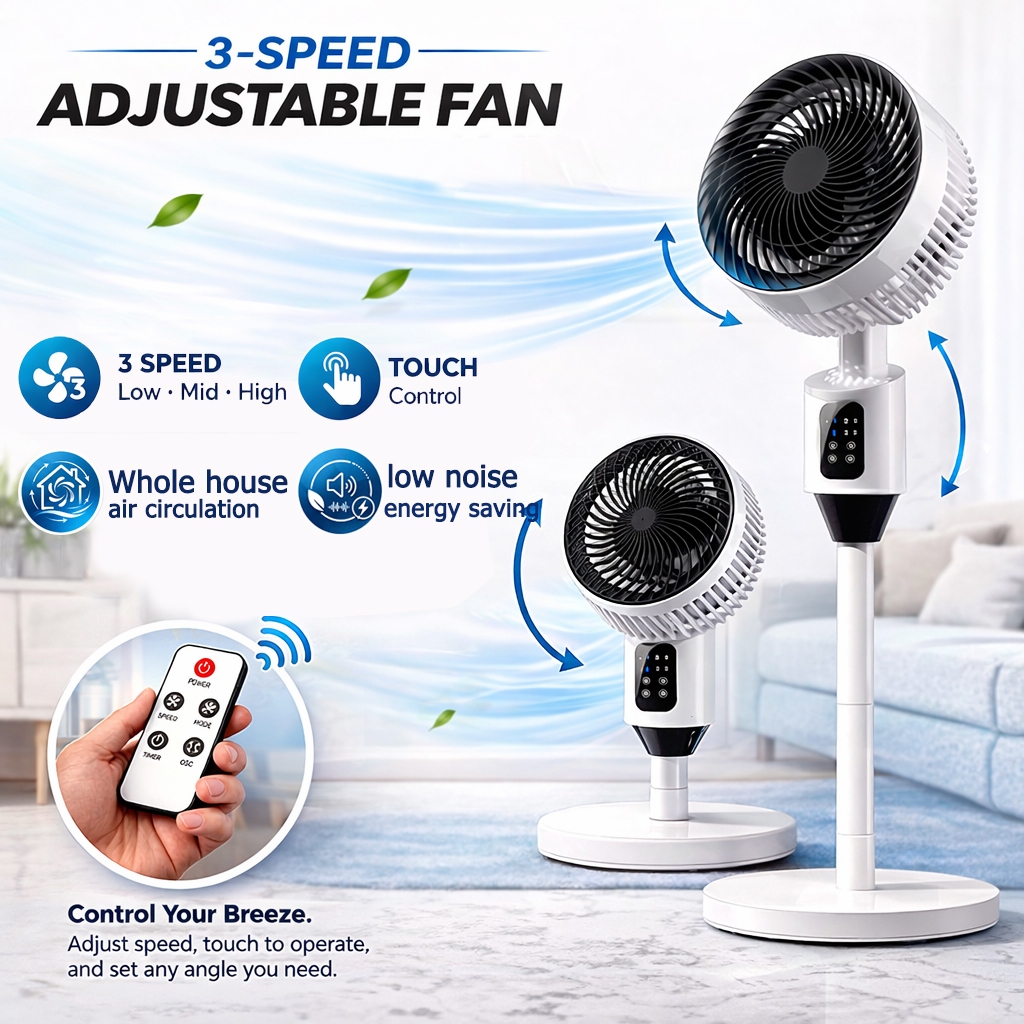 stand fan electric fan Remote control touch air circulation electric ...