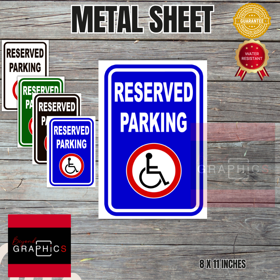BG PWD Reserved Parking Sign Metal Sheet Waterproof 11 x 16 inches ...