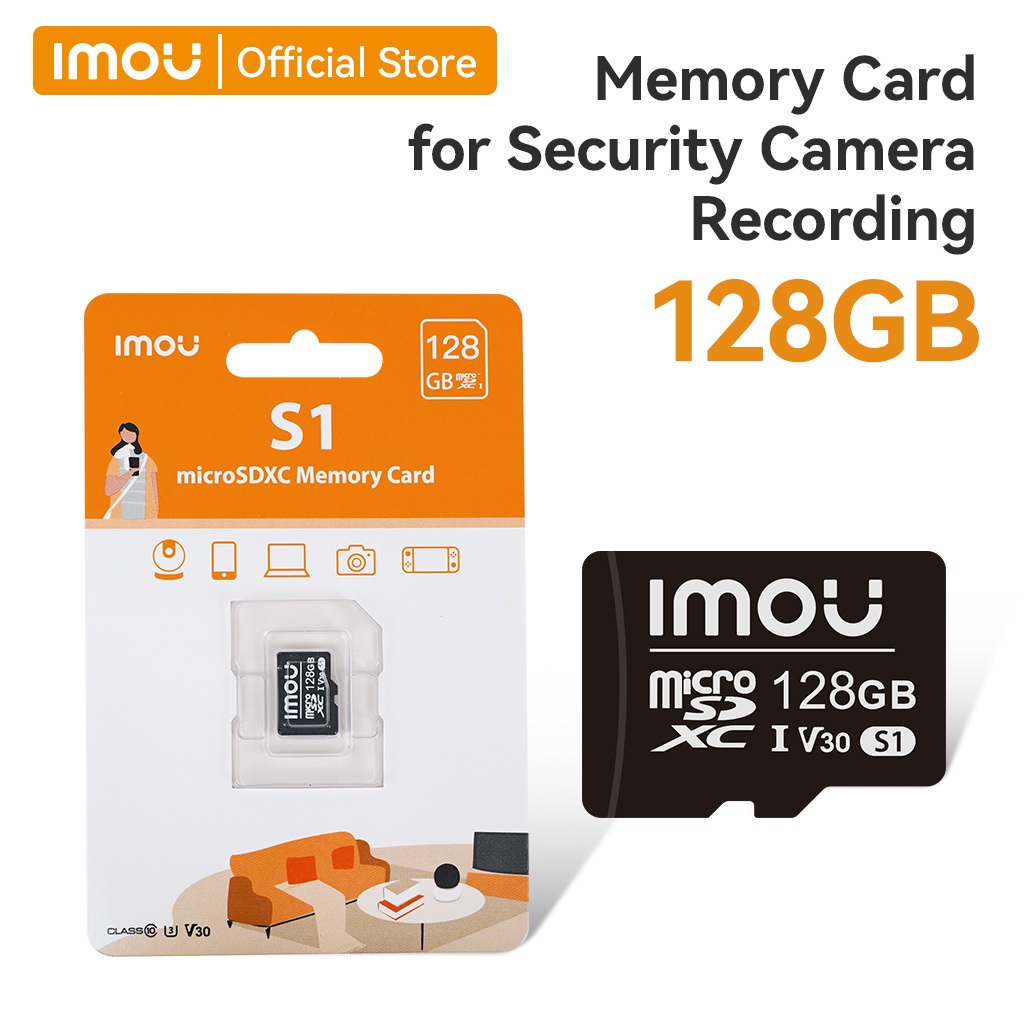 IMOU (ST2-128-S1) 128GB Class 10 Micro SDXC Memory Card High-Speed ...