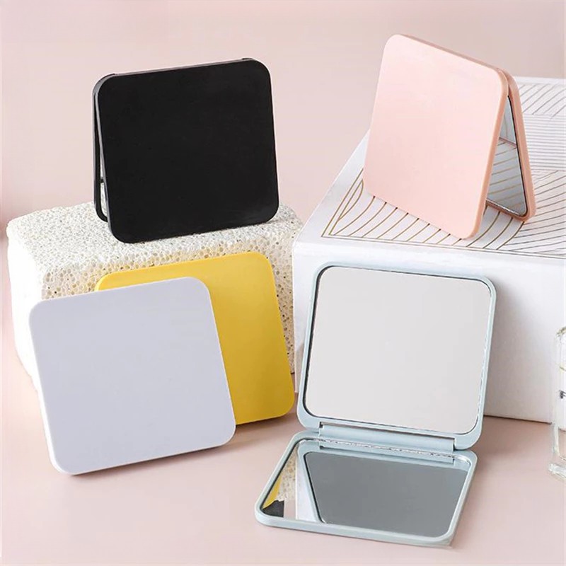 Mini Square Makeup Mirror Portable Double-sided Vanity Mirror Cosmetic ...
