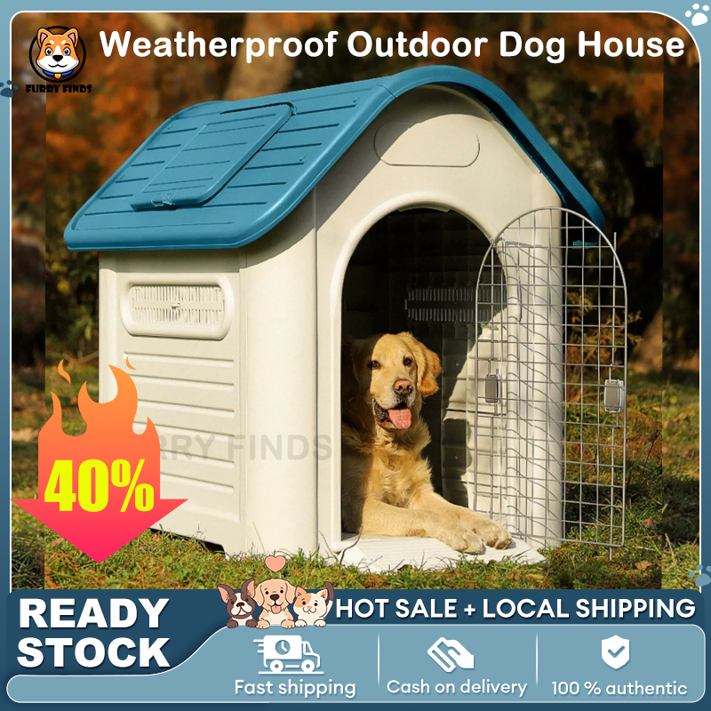 Outdoor Dog House Weatherproof and Durable Pet Shelter Wooden Dog - Main Image