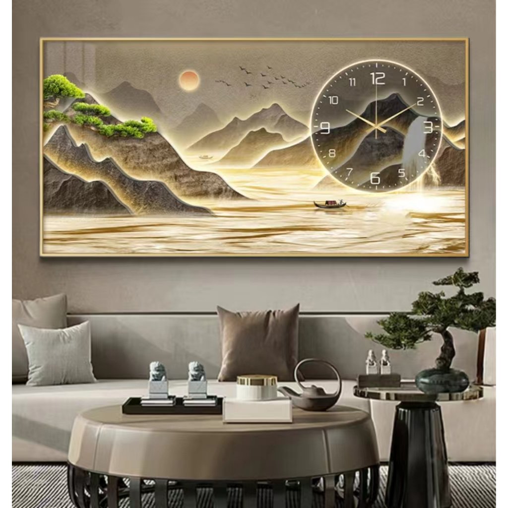 Nordic Wall Clock Modern Mural for Living Room Abstract mural Clock ...