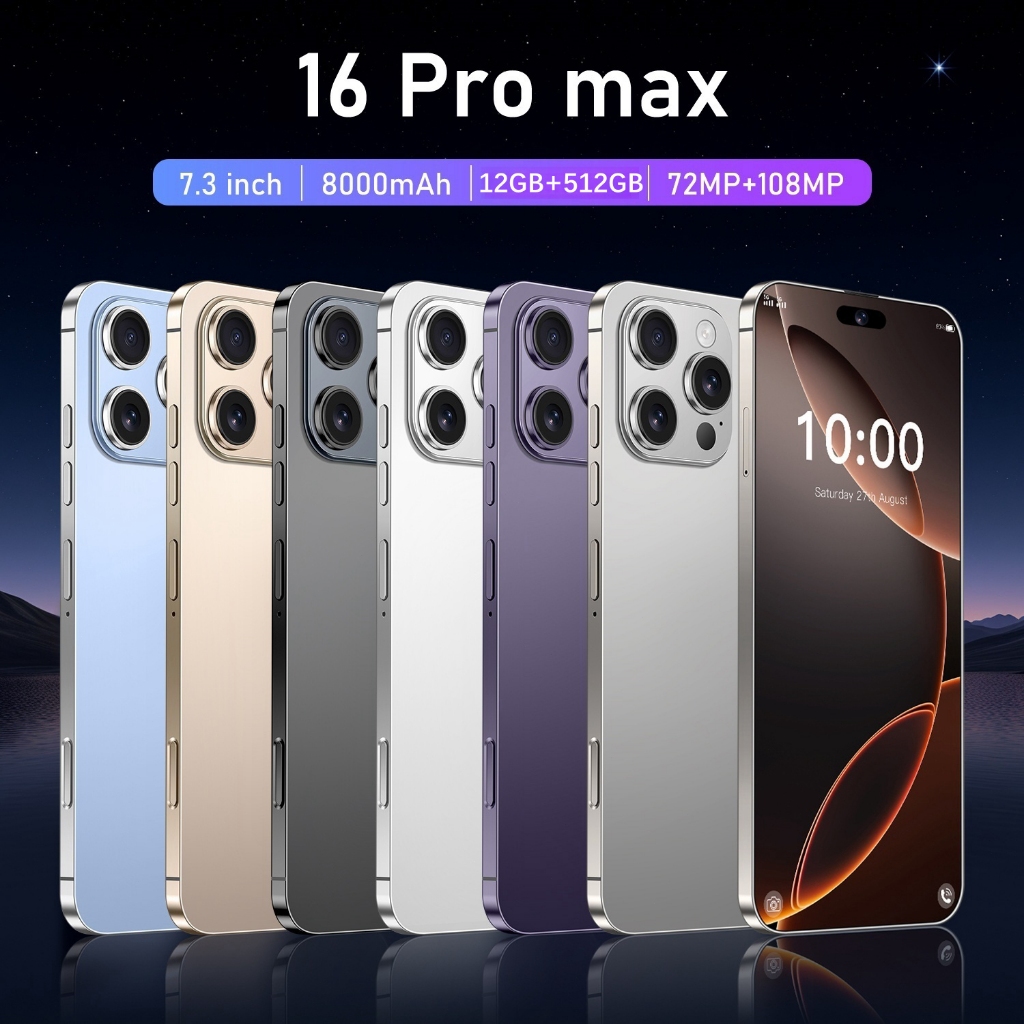 16 Ρrο Μαx 16GB RAM+512GB ROM Cellphone 2 Sim Android 8000mAh Original ...