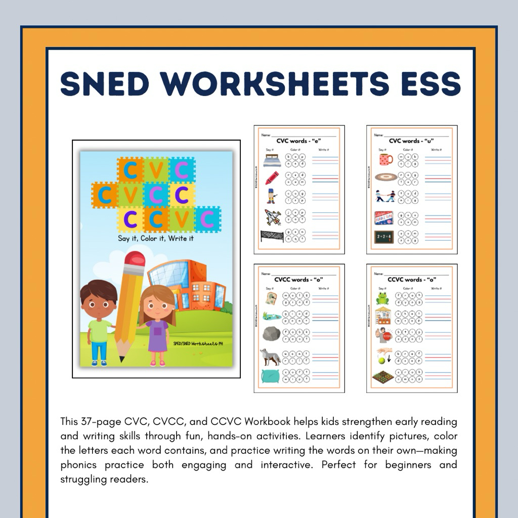 CVC, CVCC, CCVC Workbook for SPED/SNED Learners | Shopee Philippines