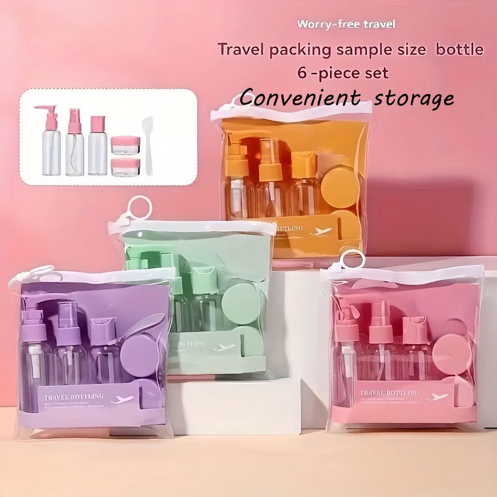 Mini 6 in 1 Traveler Empty Bottle Set For Travel Organizer Portable ...