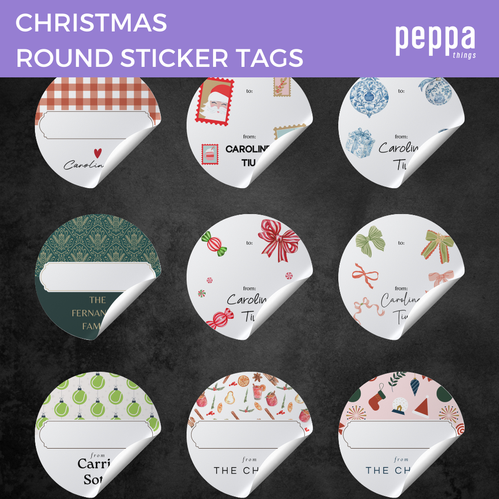 Personalized Aesthetic Christmas Round Sticker Tags | Shopee Philippines