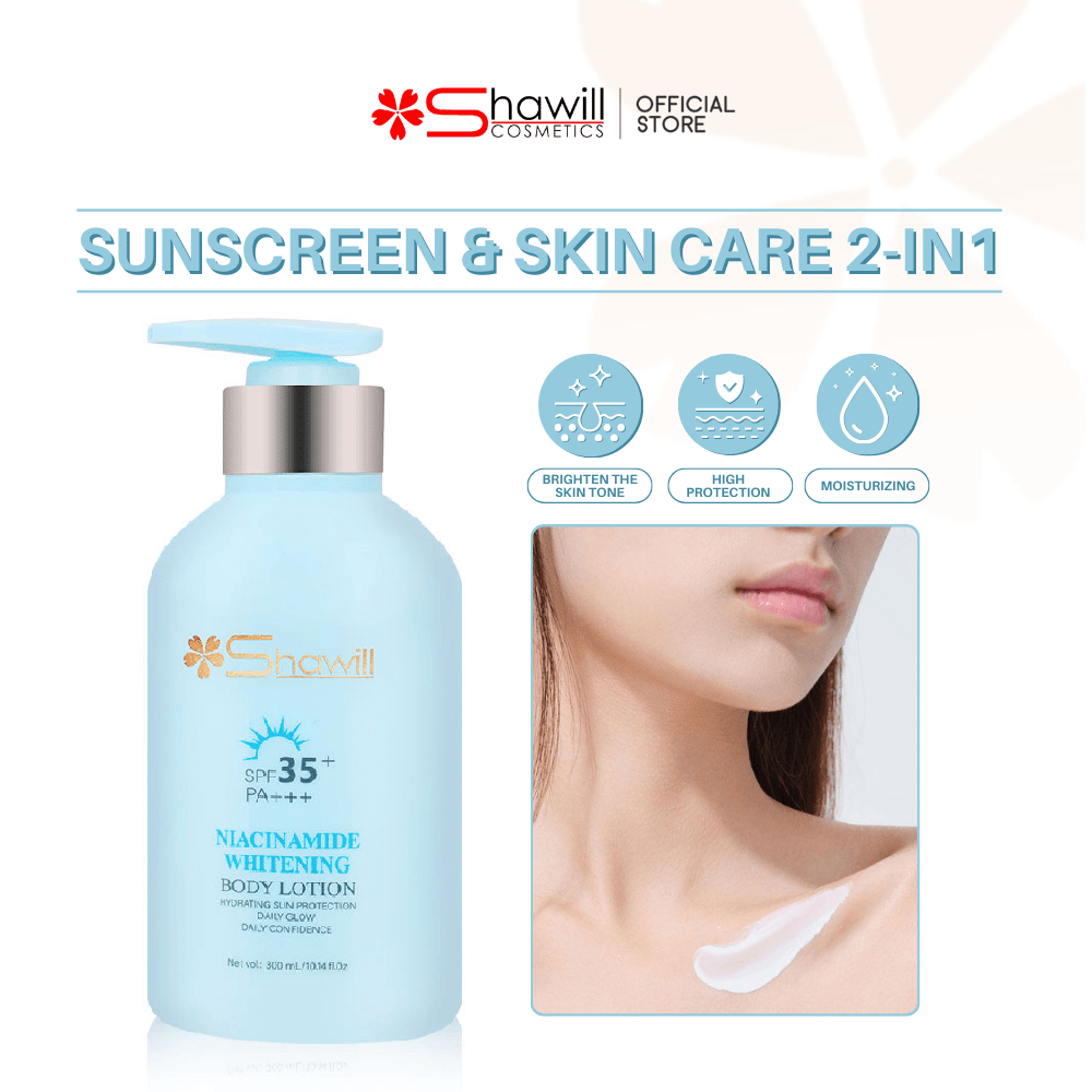 Shawill Niacinamide Sunscreen SPF35+ Body Lotion Whitening Moisturize ...