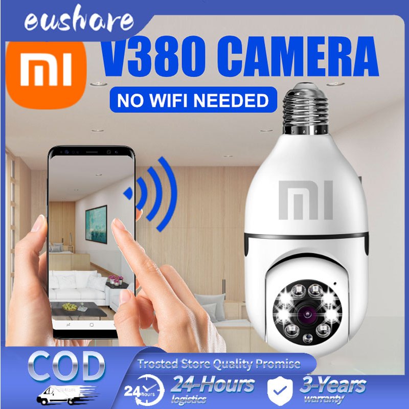 V380 Pro CCTV Bulb Camera 360 No WIFI Needed 1080P Ultra HD Night ...
