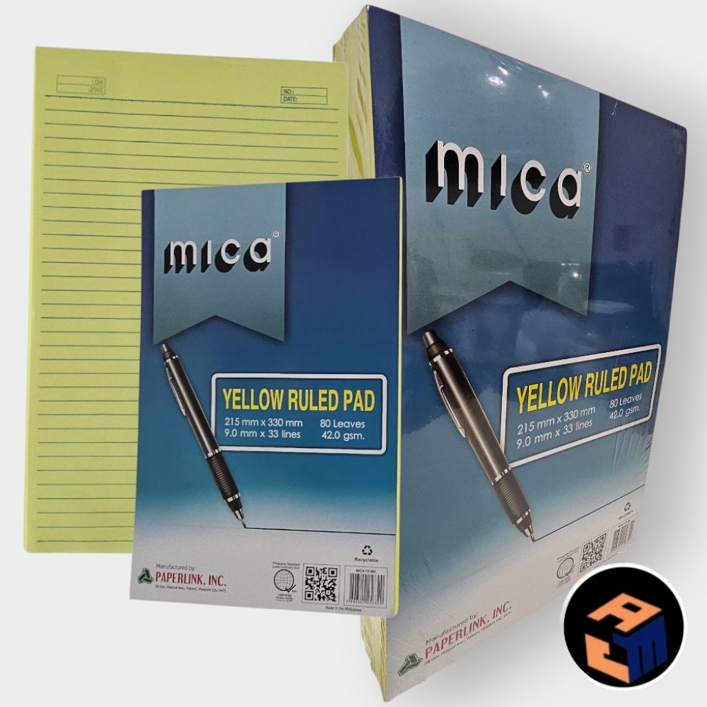 10 Pads Mica Yellow Ruled Pad 80 Pages | Shopee Philippines