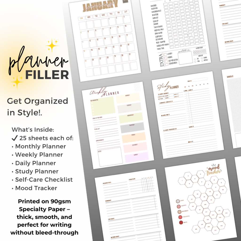 A5 Planner Binder- Refill Loose leaf Binder Inserts Planner Inserts ...