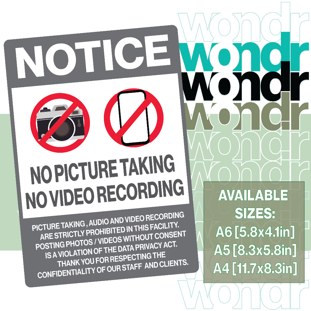No Picture Taking and Video Recording Signs Safety and Privacy Signs ...