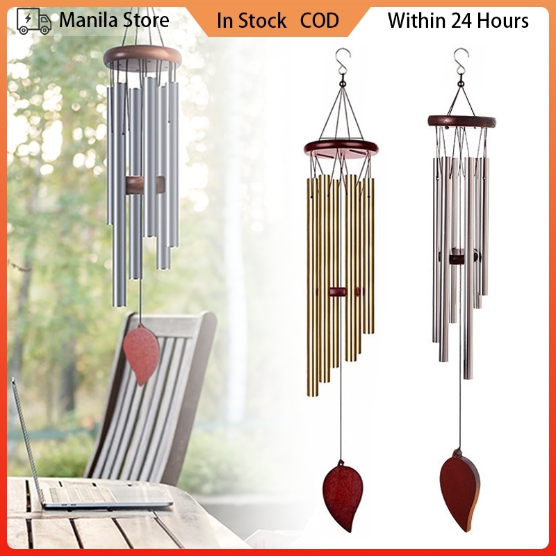Metal Wind Chimes Outdoor Aluminum Wind Chimes Wooden Hanging Ornament ...