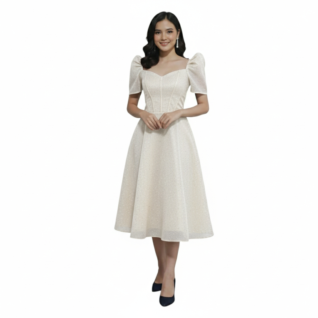 Premium Quality Modern Filipiniana Midi dress candy Crush below the knee  for casual formal event | Shopee Philippines