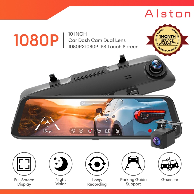 AVIDUS H10 Car Dash Cam 10''IPS TOUCH SCREEN Stream Media Dual Lens ...
