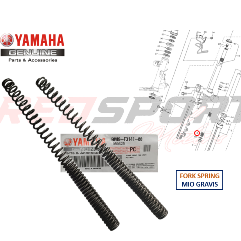 FRONT FORK SPRING FOR MIO GRAVIS BM9-F3141-00 YAMAHA GENUINE PARTS ...