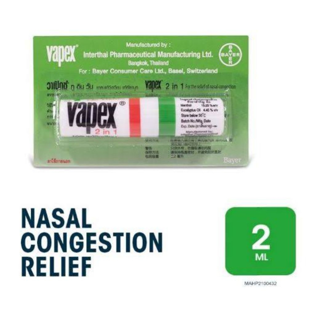 Vapex Nasal Inhaler 2ml | Shopee Philippines