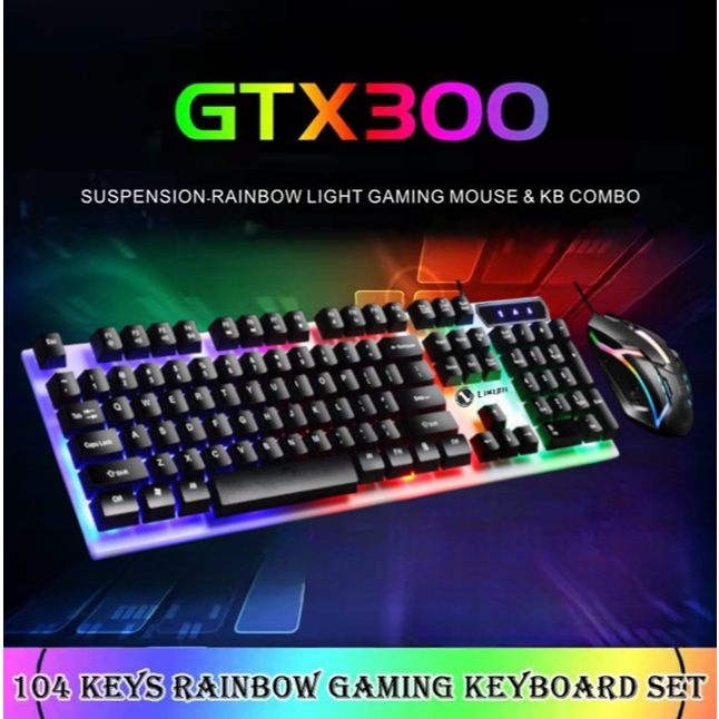 RGB Gaming Mechanical Keyboard with Colorful Button Mouse SET | Shopee ...
