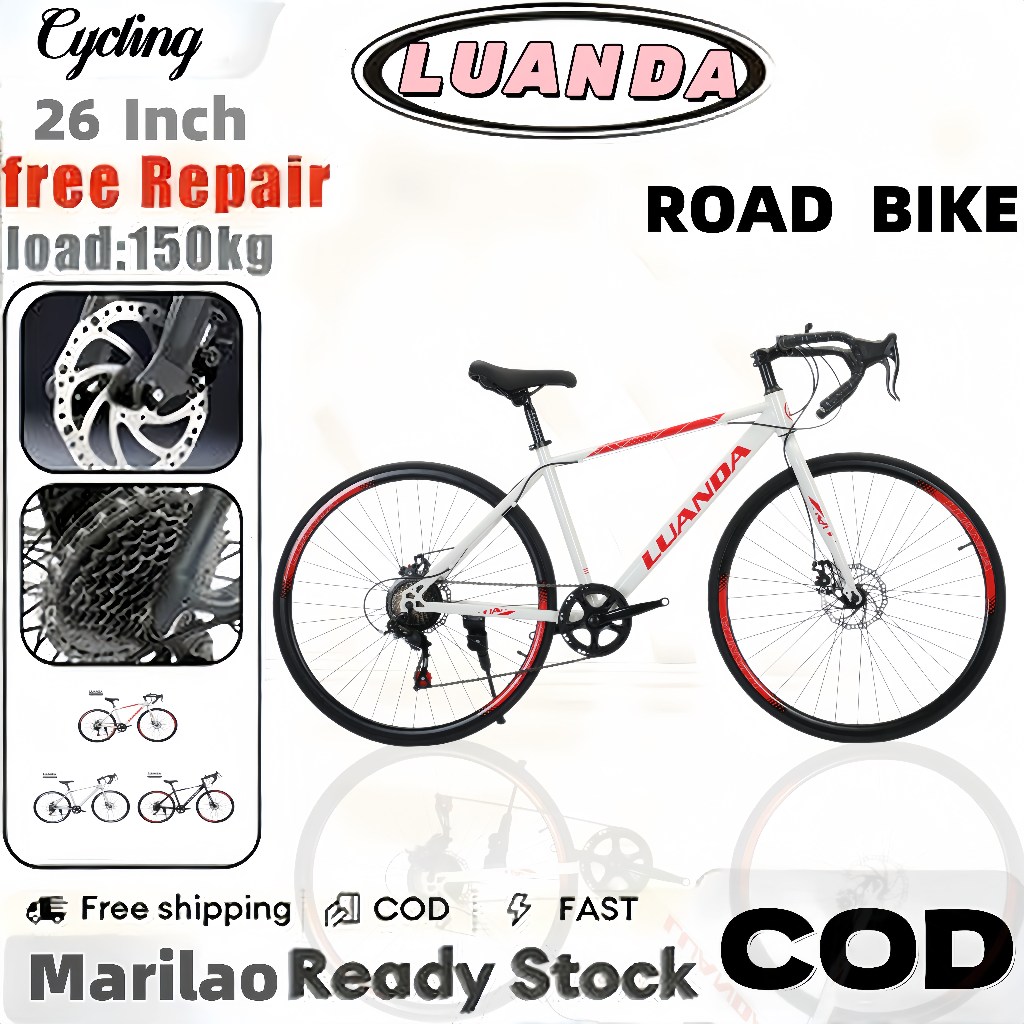 LUANDA Road Bike 26 inch adult bike 700CC 7-speed/21-speed fixed weight  220kg