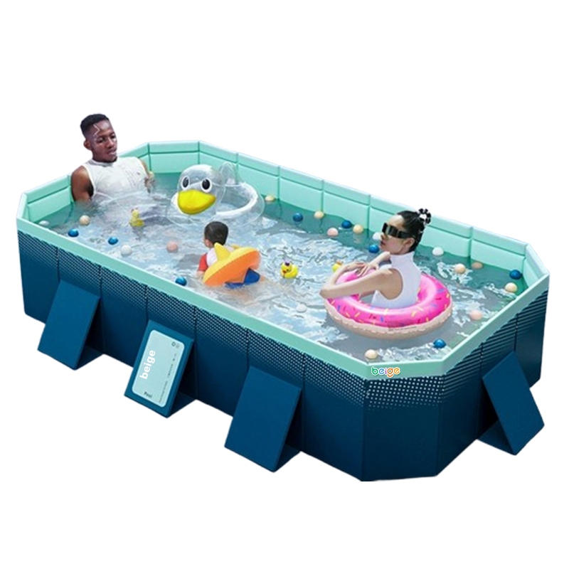 BEIGE PVC Non Inflatable Swimming Pool For Kids No Air Pump Big Size ...
