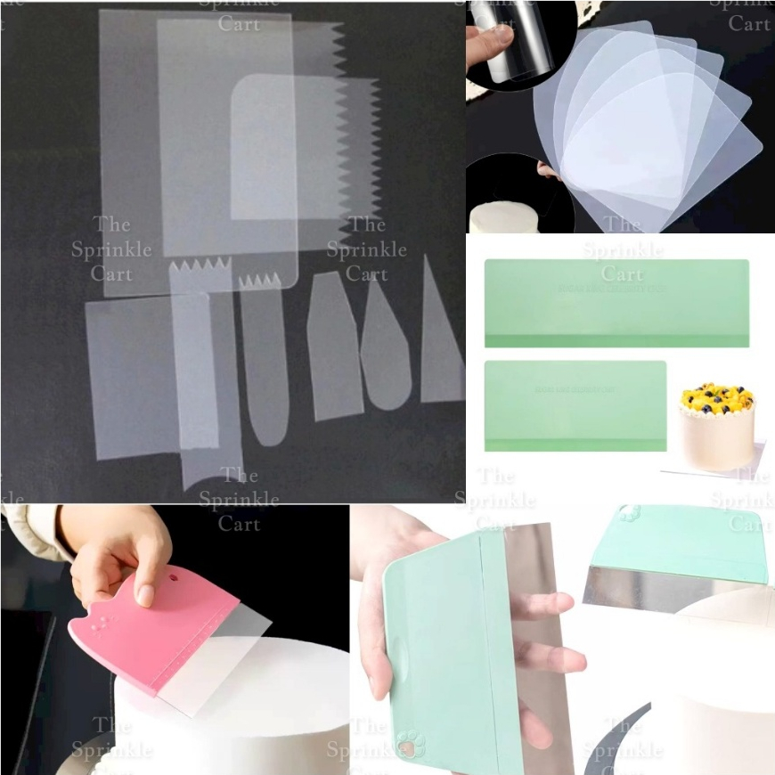 Transparent Plastic and Soft Scrapers Flexible Pastry Cake Decoration ...