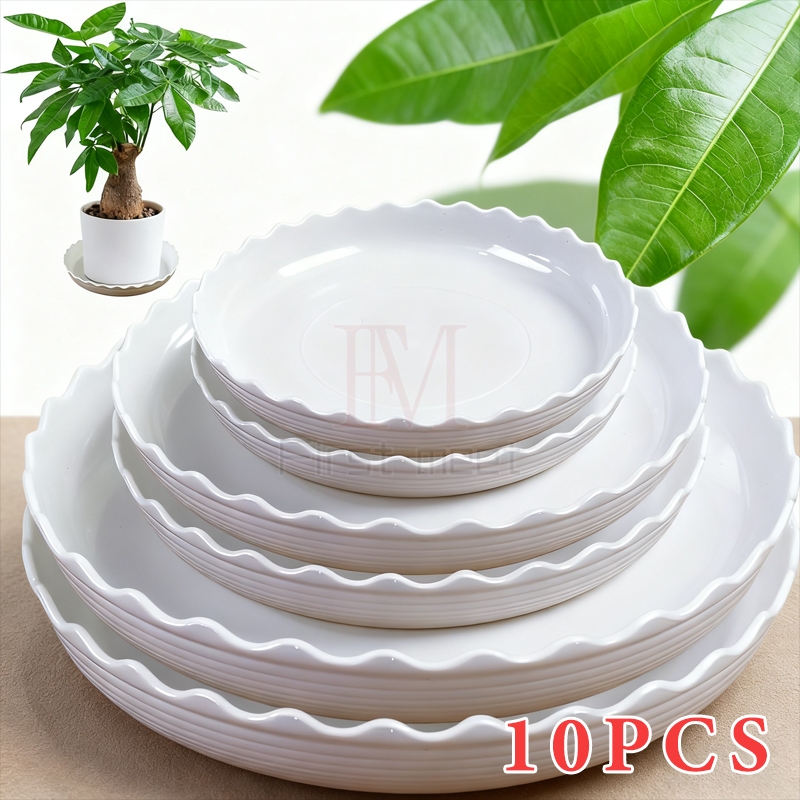 10PCS Plastic Catch Plate Flower Pot Seedlings Plant Saucer High ...