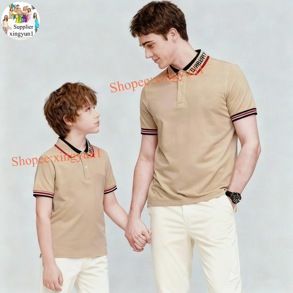 family polo shirt cotton uniform father's & unisex kids fashion wear ...