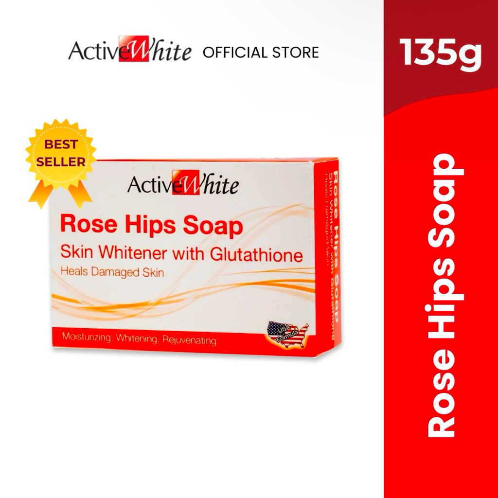 Active White Rose Hips Soap with Glutathione, 135g (single or twin pack) |  Shopee Philippines