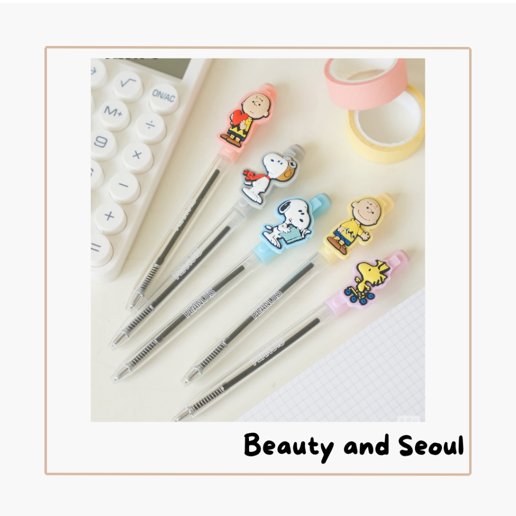 DAISO KOREA - Peanuts Slide Ballpoint Pen 0.5 mm Black Snoopy | Shopee ...