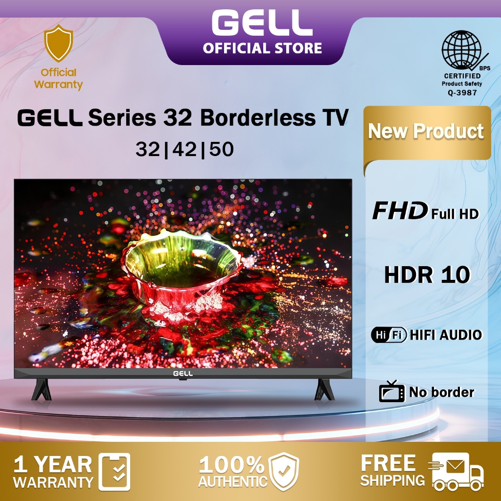 GELL 32 Inch Borderless Smart TV Flat Screen 32 Inch Promo Smart TV ...