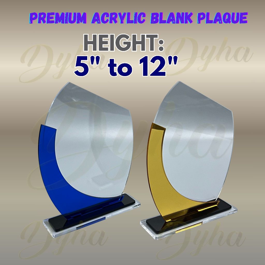Clear Acrylic Blank Plaque Trophy | Height: 5-12 Inches | 3mm Award ...