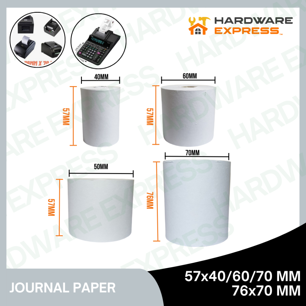POS Journal Paper (NON-THERMAL) 1ply adding machine roll | Shopee ...