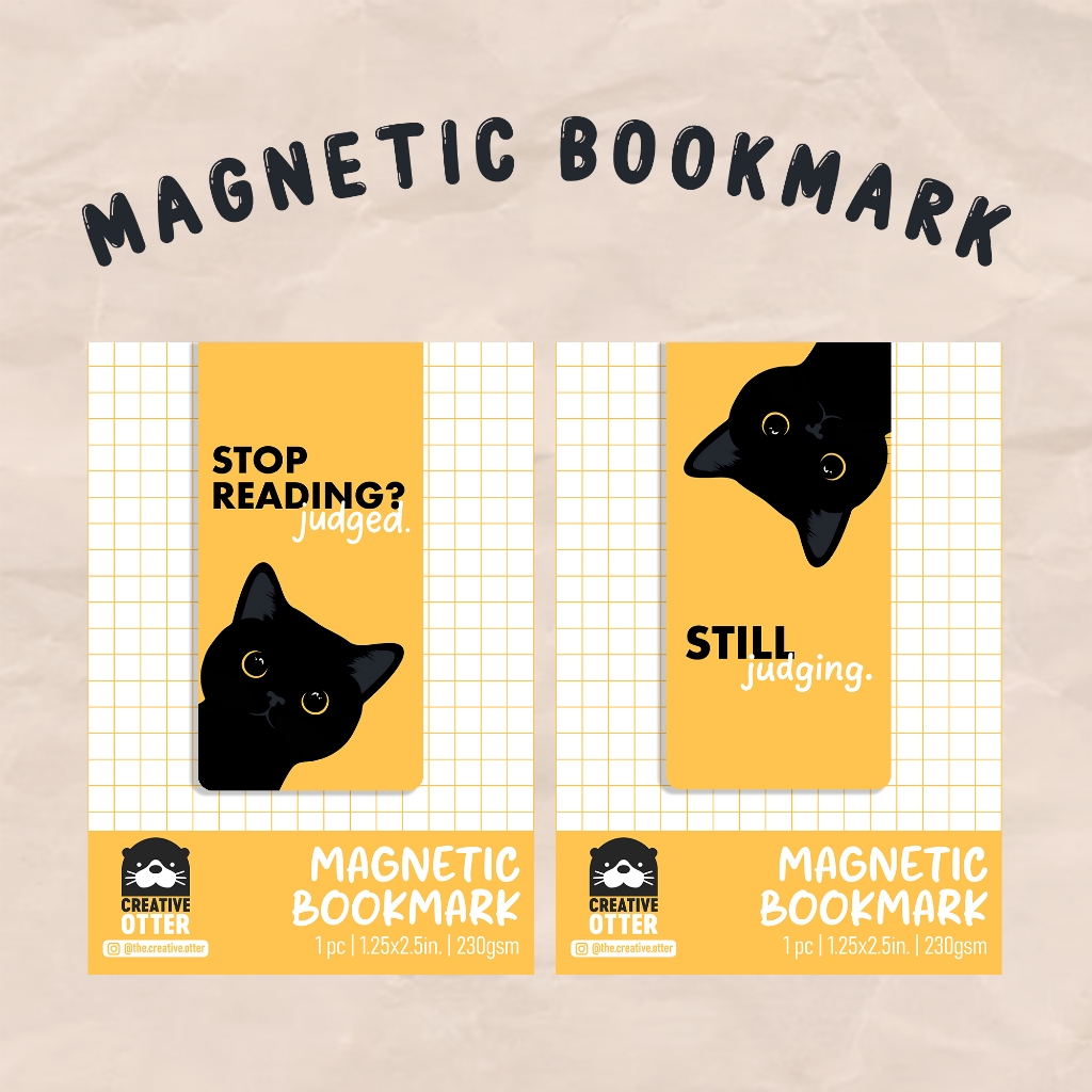 Magnetic Cat Bookmark | “Stop Reading? Judged.” Fun Gift for Cat Lovers ...