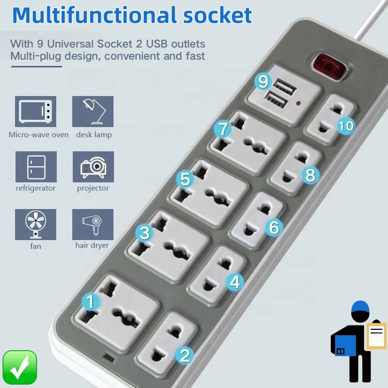 HOT!! Expansion socket with switch usb cable Power supply with socket ...