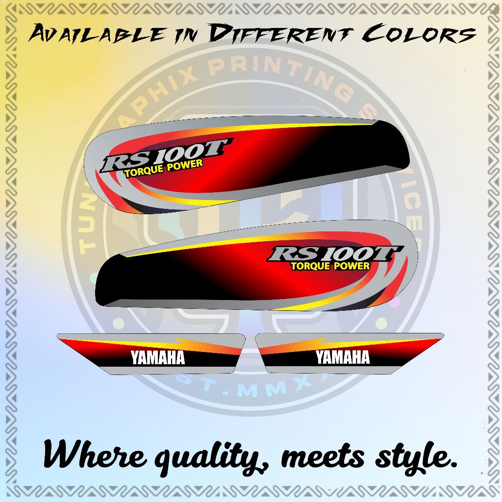 YAMAHA RS 100 STOCK DECALS - PREMIUM LAMINATED STICKER | Shopee Philippines