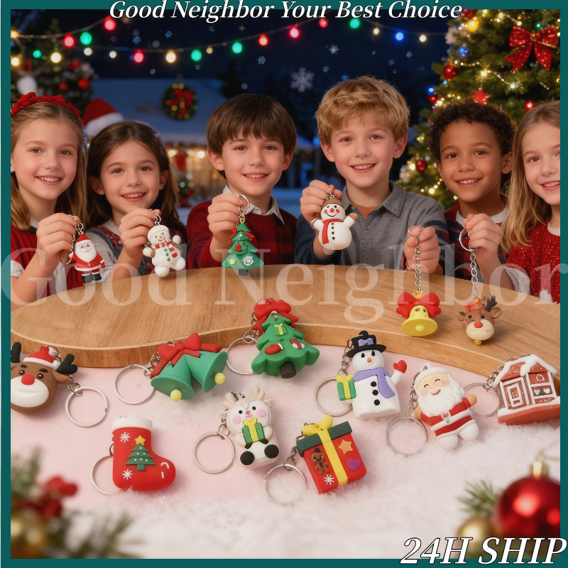 GNM Christmas Keychain Set Santa Claus Christmas Tree Cute Pendant Key ...