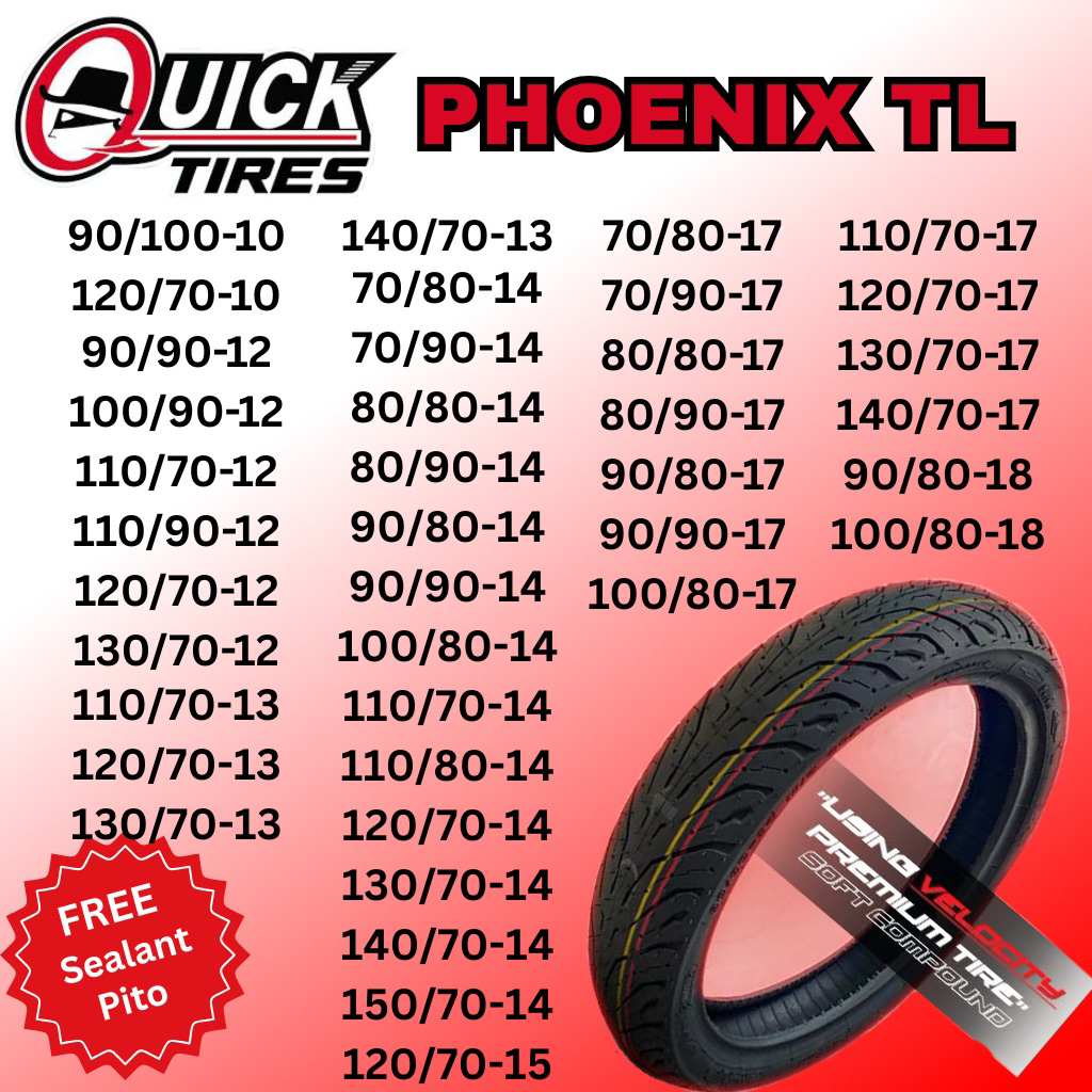 Quick Phoenix Motorcycle Tire Thailand Tubeless | Shopee Philippines