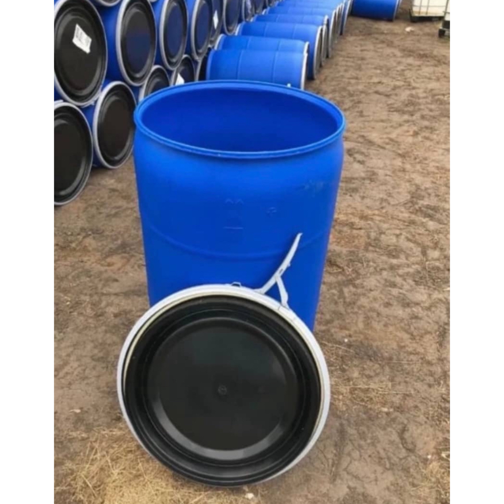 Heavy duty plastic container drum with top 200 litres | Shopee Philippines