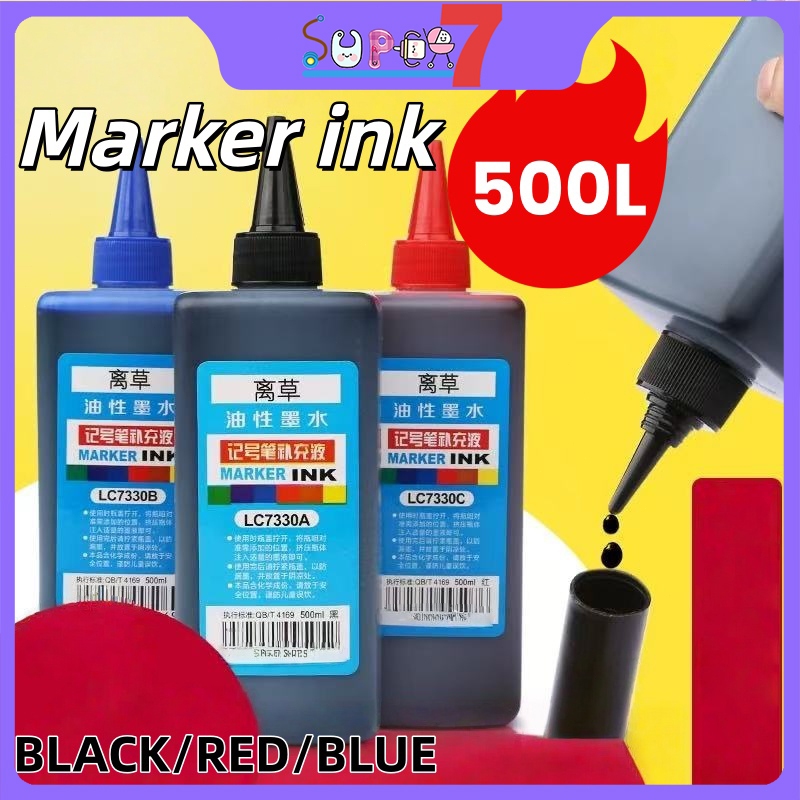 500ML Marker ink refill large bottle oily red blue black ink big head ...