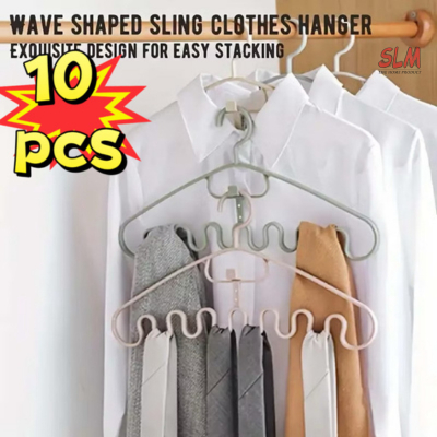 10pcs Wave Hanger Multi-functional Non-slip Sling Hangers Room ...