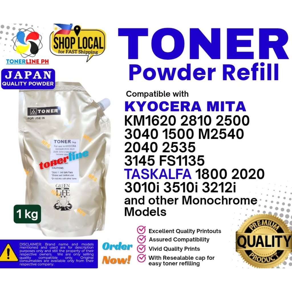 Toner Japan Kyocera Universal Powder Compatible Taskalfa 1800 1135 ...